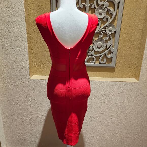 Hot Miami Styles Red Bodycon Dress Cutout New Year Valentine Cocktail S - Picture 4 of 13